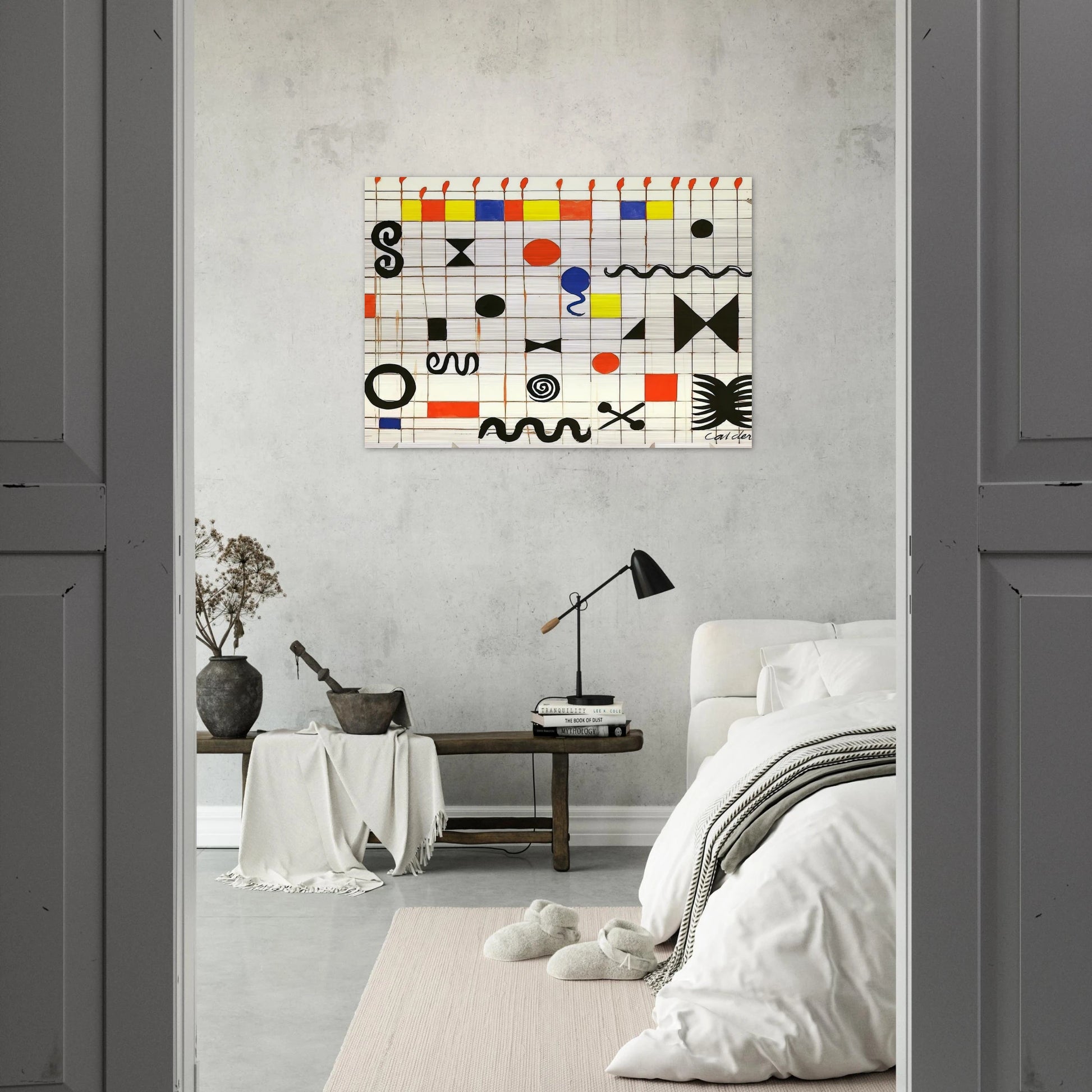 GRID WITH SYMBOLS 1966 - Alexander Calder Brushed Aluminum Print - 70x100 cm / 28x40 inches | Alexander Calder Aluminum Print | Alexander Calder Prints
