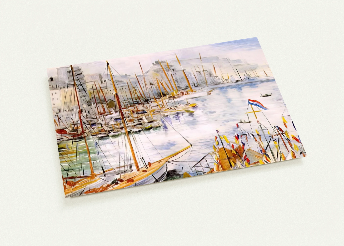 MARSEILLE PORT By Moise Kisling Pack of 10 Post Cards | Moise Kisling Post Cards | A6 (10.5 x 14.8 cm) - 4.1 x 5.8 inches