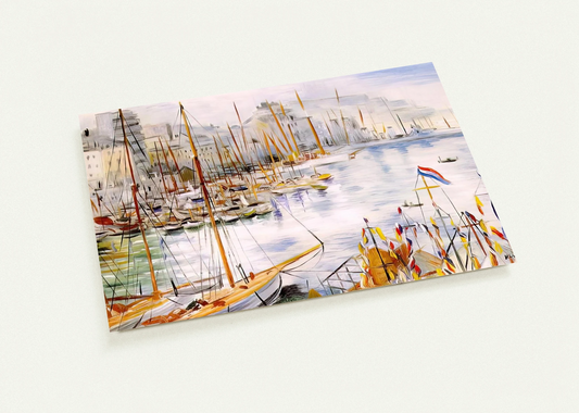MARSEILLE PORT By Moise Kisling Pack of 10 Post Cards | Moise Kisling Post Cards | A6 (10.5 x 14.8 cm) - 4.1 x 5.8 inches