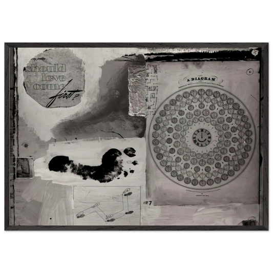 SHOULD LOVE COME FIRST 1951 - Robert Rauschenberg Framed Art Print – Black Wooden Frame - Default Title - -Framed Art Print