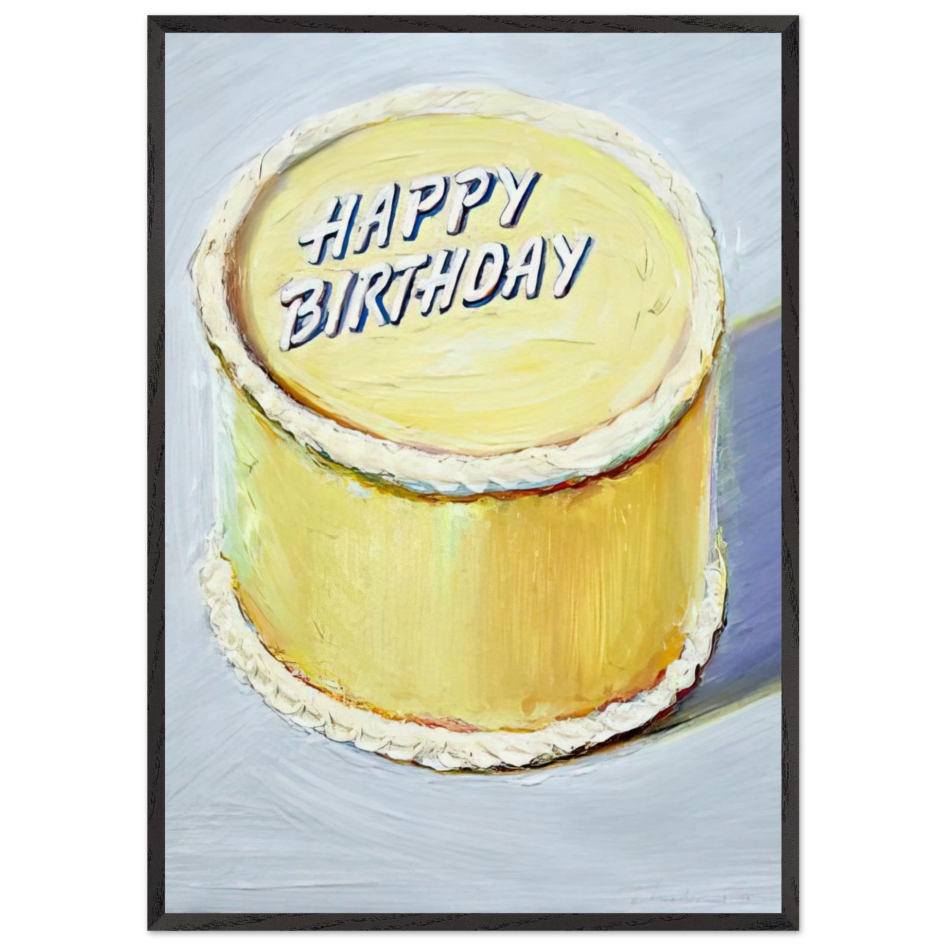 Happy Birthday Cake - 1975 - Wayne Thiebaud 70x100 cm / 28x40 inches Framed Art Print – Black Wooden Frame