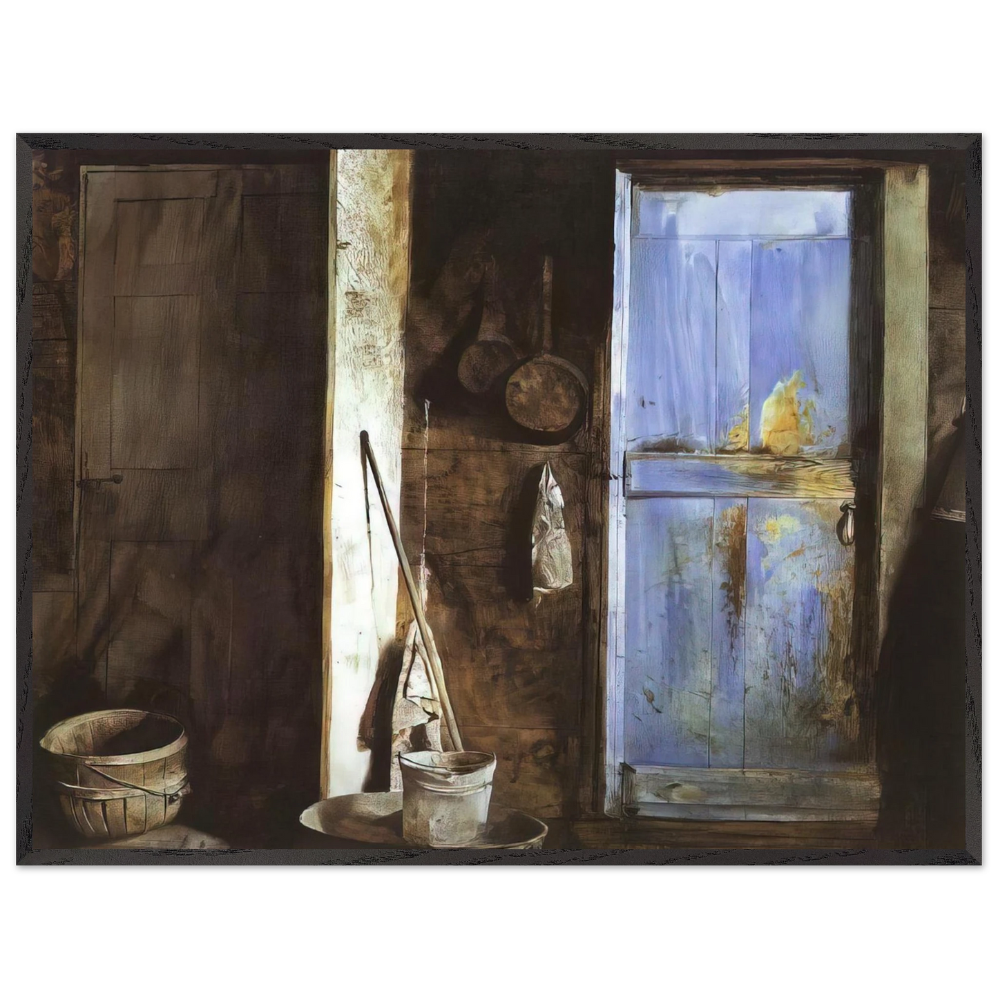 Andrew Wyeth - ALVARO CHRISTINA Wall Art - 60x80 cm / 24x32 inches - Premium Wooden Framed Poster With Fine Art Paper - Black frame