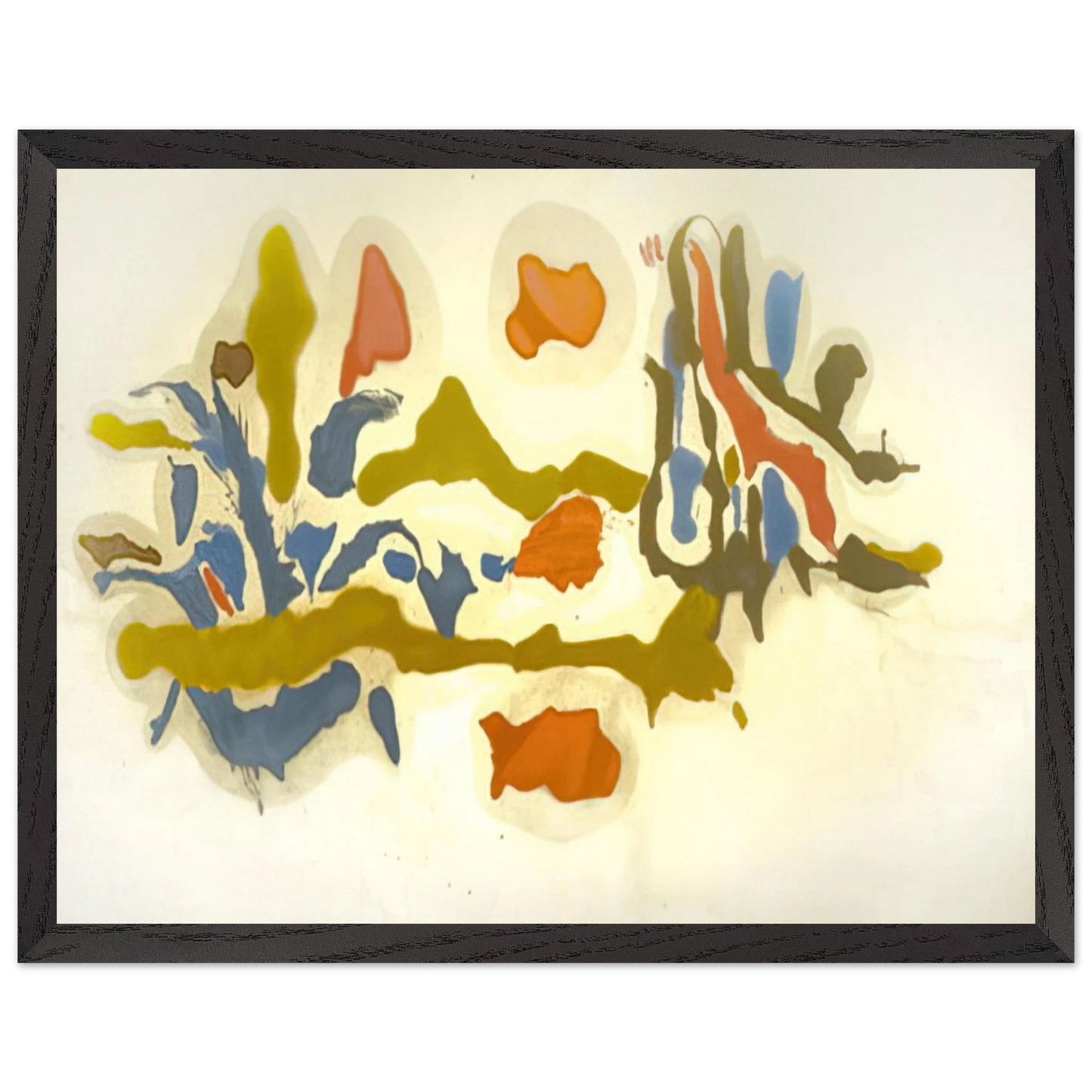 Helen Frankenthaler - Seascape with Dunes - 1962 Wall art - 30x40 cm / 12x16 inches - Premium Wooden Framed Poster With Fine Art Paper - Black frame