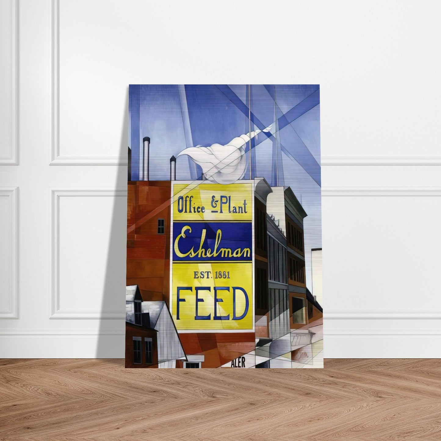 Buildings, Lancaster - 1930 - Charles Demuth Brushed Aluminum Print - 70x100 cm / 28x40 inches | Charles Demuth Aluminum Print | Charles Demuth Prints