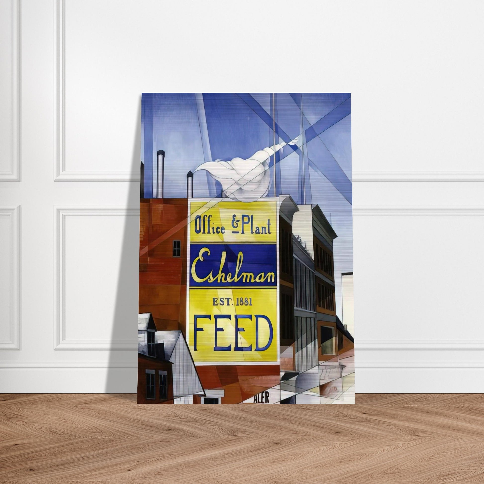 Buildings, Lancaster - 1930 - Charles Demuth Brushed Aluminum Print - 70x100 cm / 28x40 inches | Charles Demuth Aluminum Print | Charles Demuth Prints