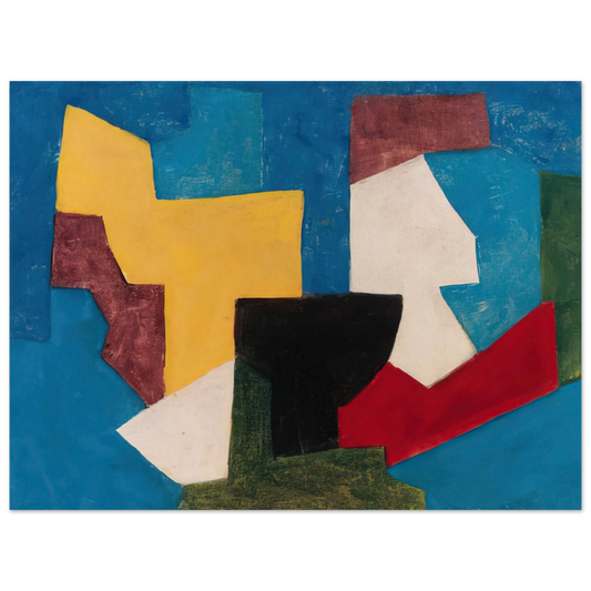 Serge Poliakoff - Composition multicolore à dominante bleue - 1969 Fine Art Poster - Default Title