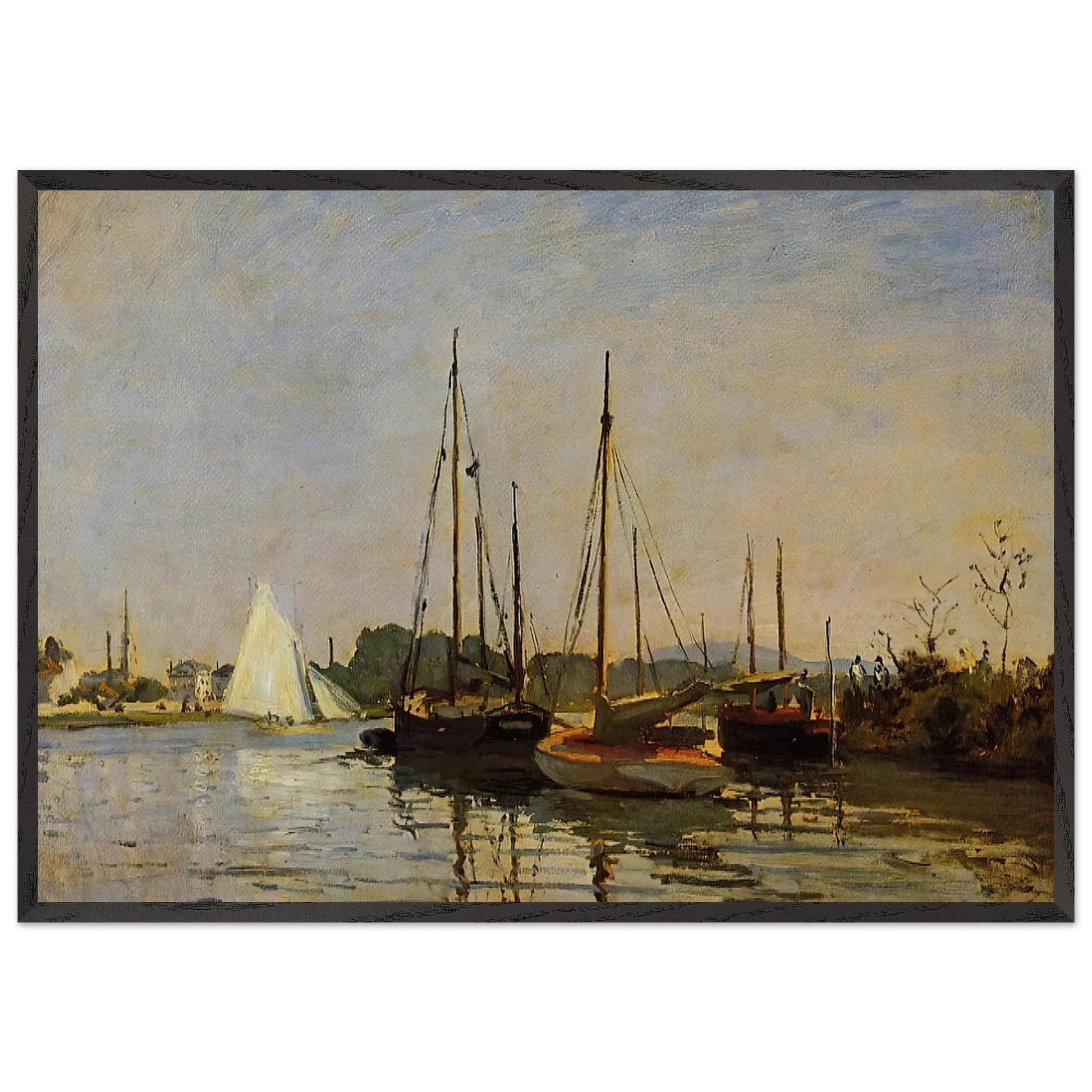 Pleasure Boats Argenteuil c1872-3 oil on canvas - claude monet Framed Art Print – Black Wooden Frame - Default Title - -Framed Art Print