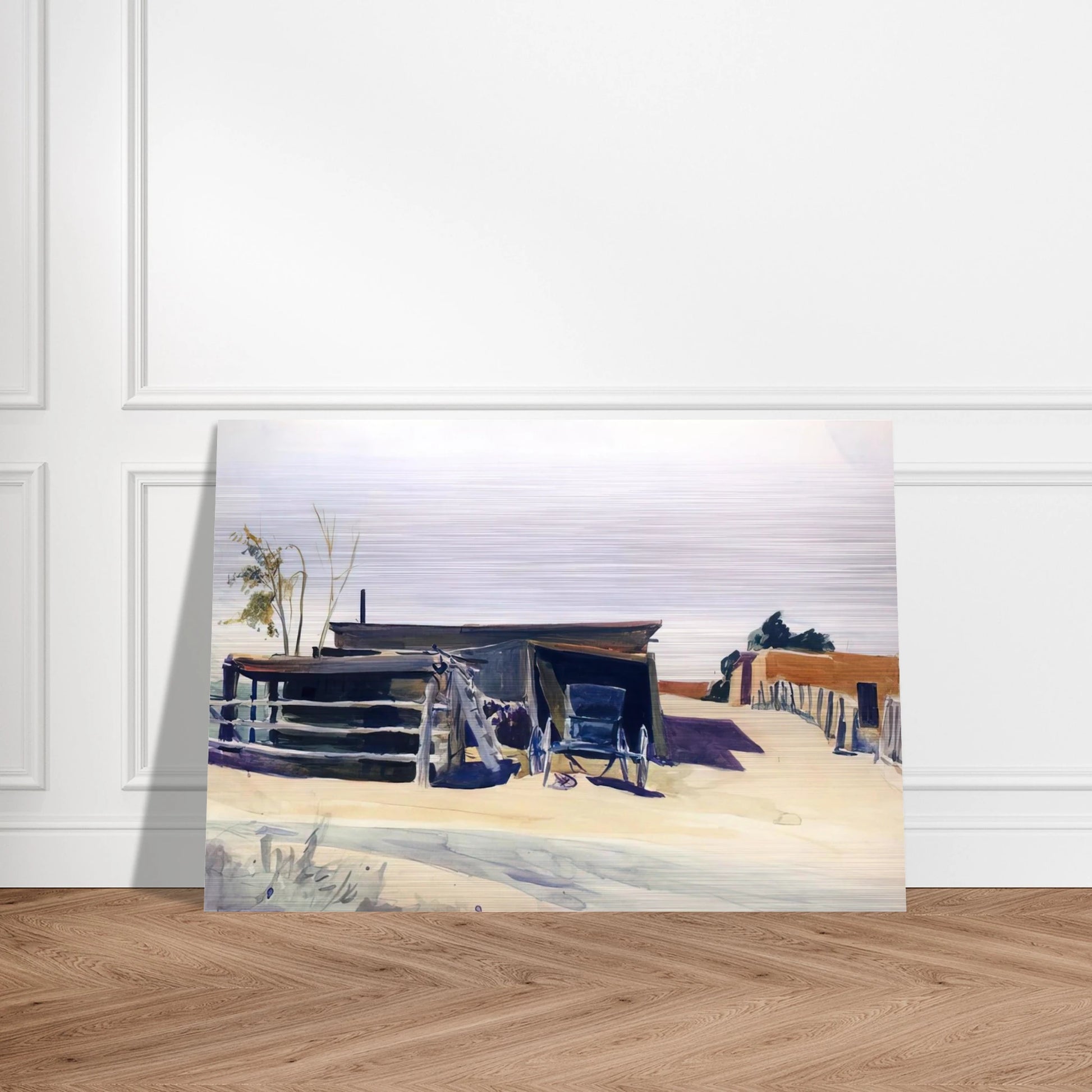 Adobes and Shed, New Mexico - Edward Hopper Brushed Aluminum Print - 70x100 cm / 28x40 inches | Edward Hopper Aluminum Print | Edward Hopper Prints