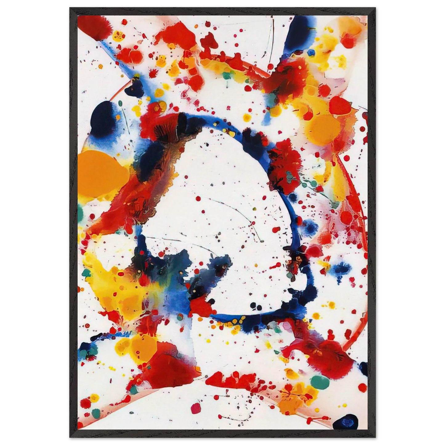 Untitled  Holy Hole  - Sam Francis Framed Art Print – Black Wooden Frame - Default Title - -Framed Art Print