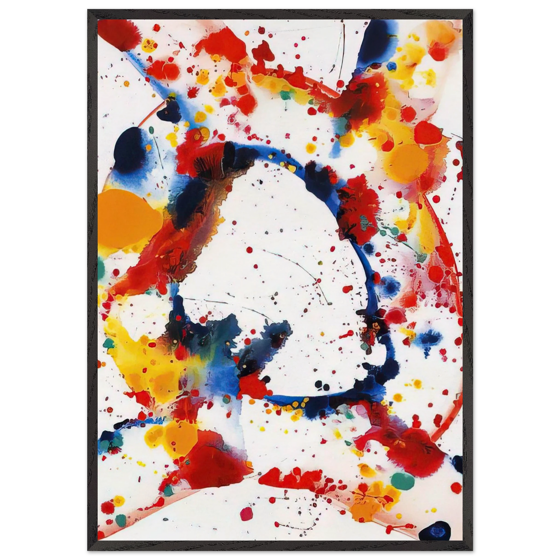 Untitled  Holy Hole  - Sam Francis Framed Art Print – Black Wooden Frame - Default Title - -Framed Art Print