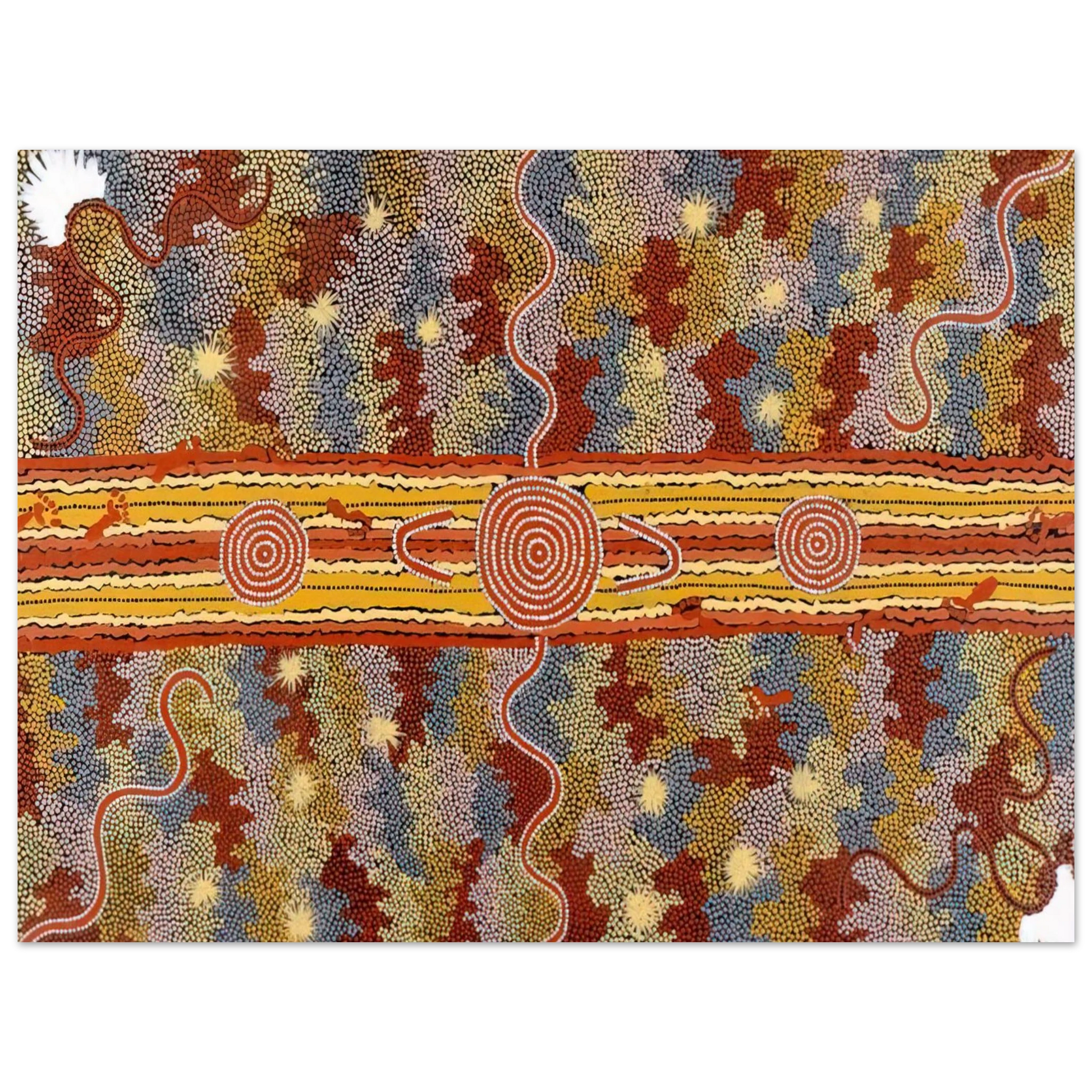 Clifford Possum Tjapaltjarri - Corrobboree Dreaming - Native Art Fine Art Poster - Default Title