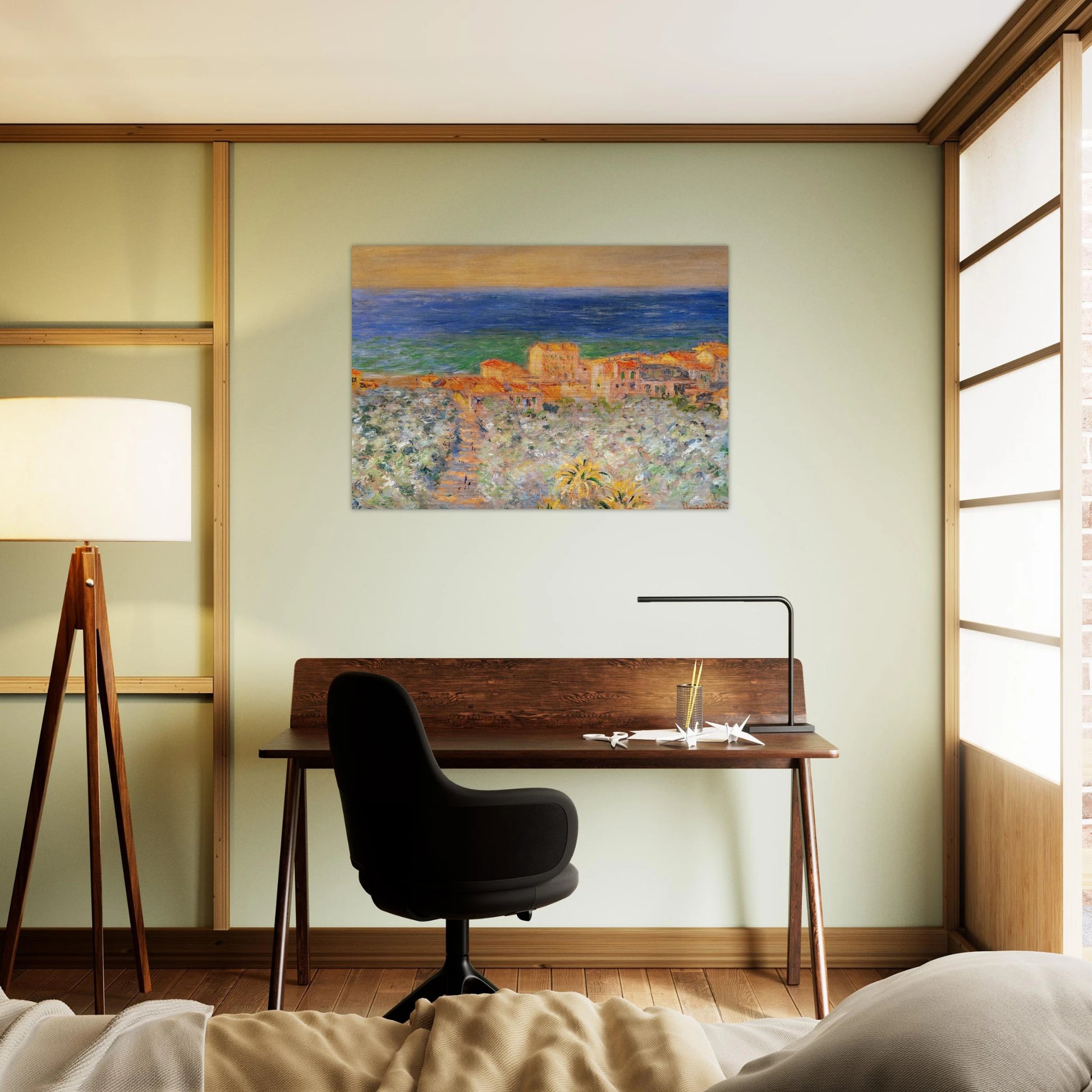 Burgo Marina at Bordighera - claude monet Brushed Aluminum Print - 70x100 cm / 28x40 inches | claude monet Aluminum Print | claude monet Prints