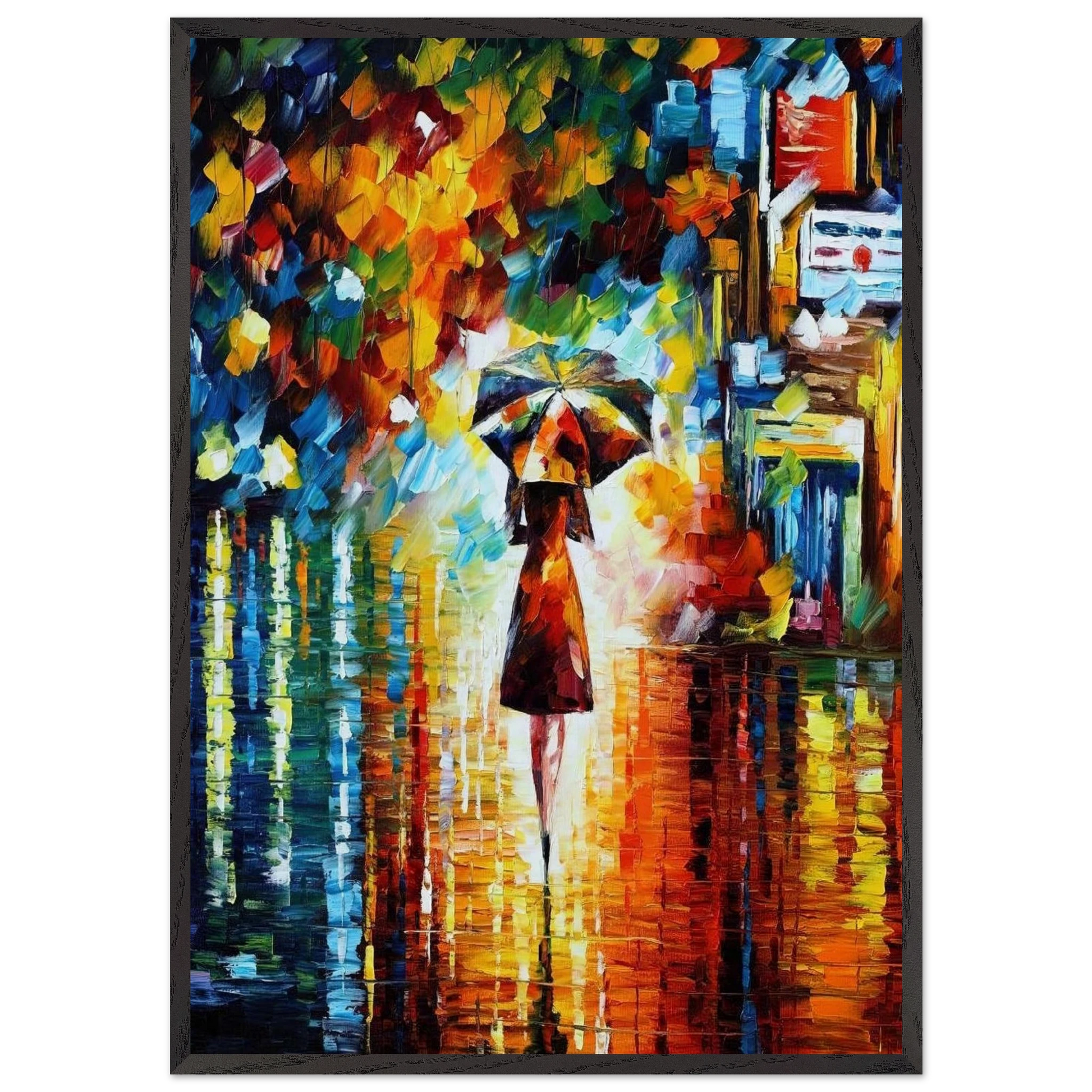 Leonid Afremov N36 - Leonid Afremov Framed Art Print – Black Wooden Frame - Default Title - -Framed Art Print