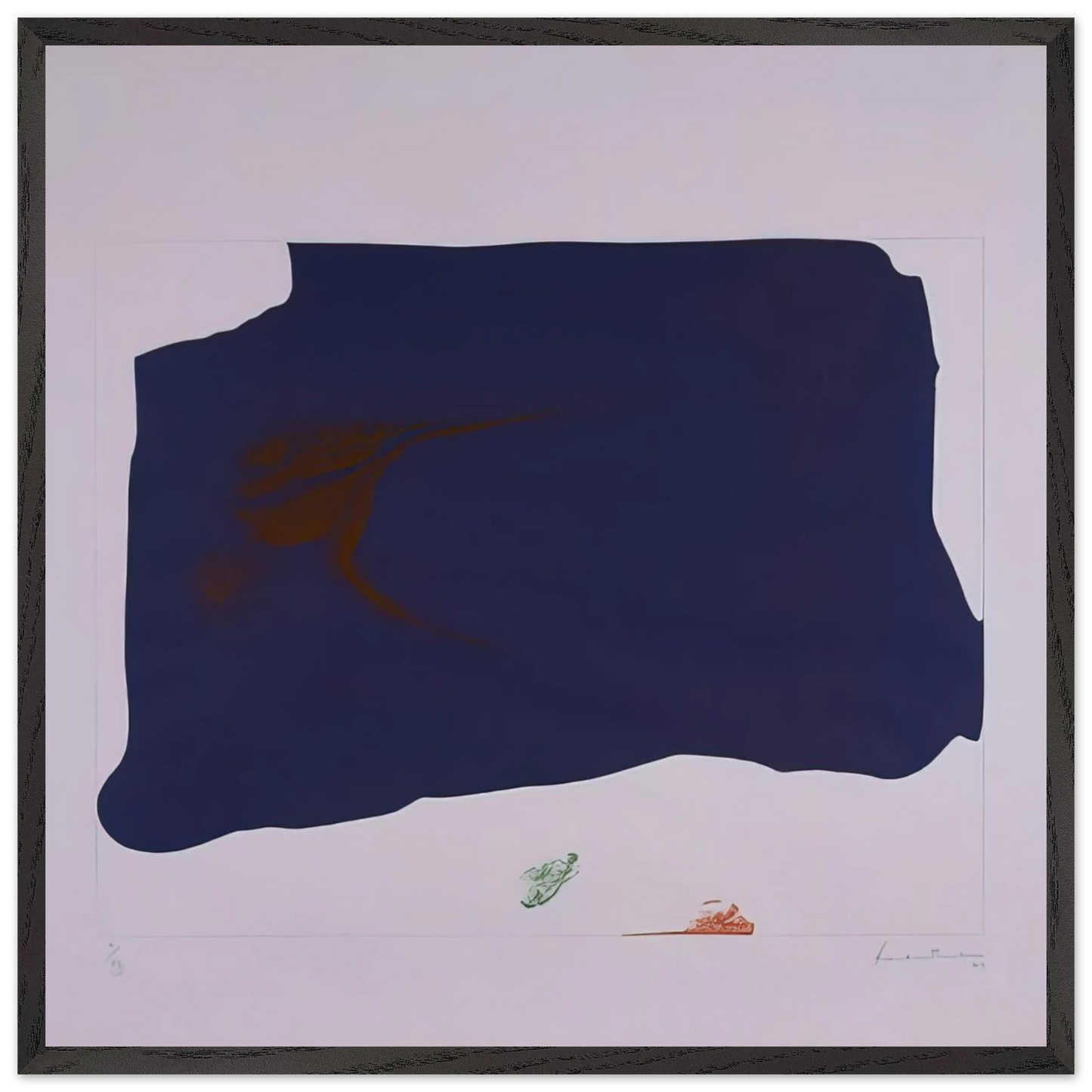 Helen Frankenthaler - Variation II on Mauve Corner - 1969 Wall art - 40x40 cm / 16x16 inches - Fine Art Poster - -