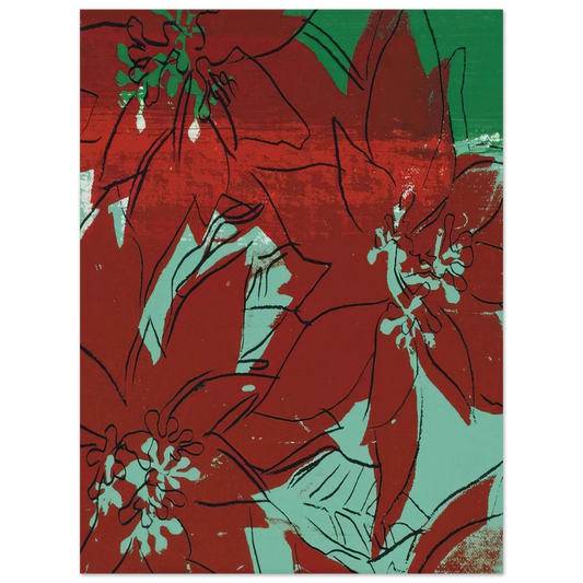 Andy Warhol - Poinsettias Fine Art Poster - 13x18 cm / 5x7 inches