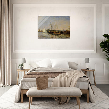 Pleasure Boats, Argenteuil, c.1872-3 oil on canvas - claude monet Acrylic Print - 70x100 cm / 28x40″ inches | claude monet Wall Art | claude monet Prints