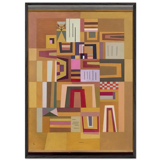 COMPENSATION ROSE 1933 - Wassily Kandinsky 70x100 cm / 28x40 inches Framed Art Print – Black Wooden Frame