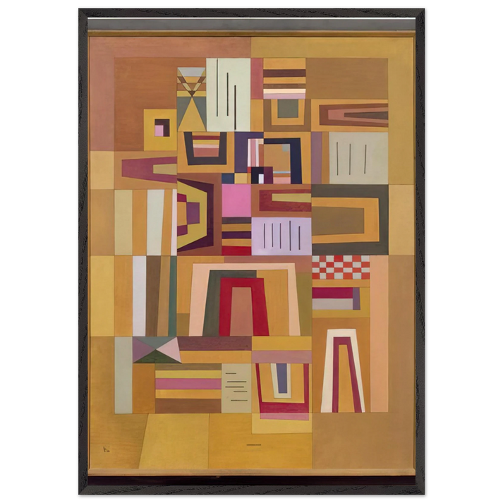 COMPENSATION ROSE 1933 - Wassily Kandinsky 70x100 cm / 28x40 inches Framed Art Print – Black Wooden Frame
