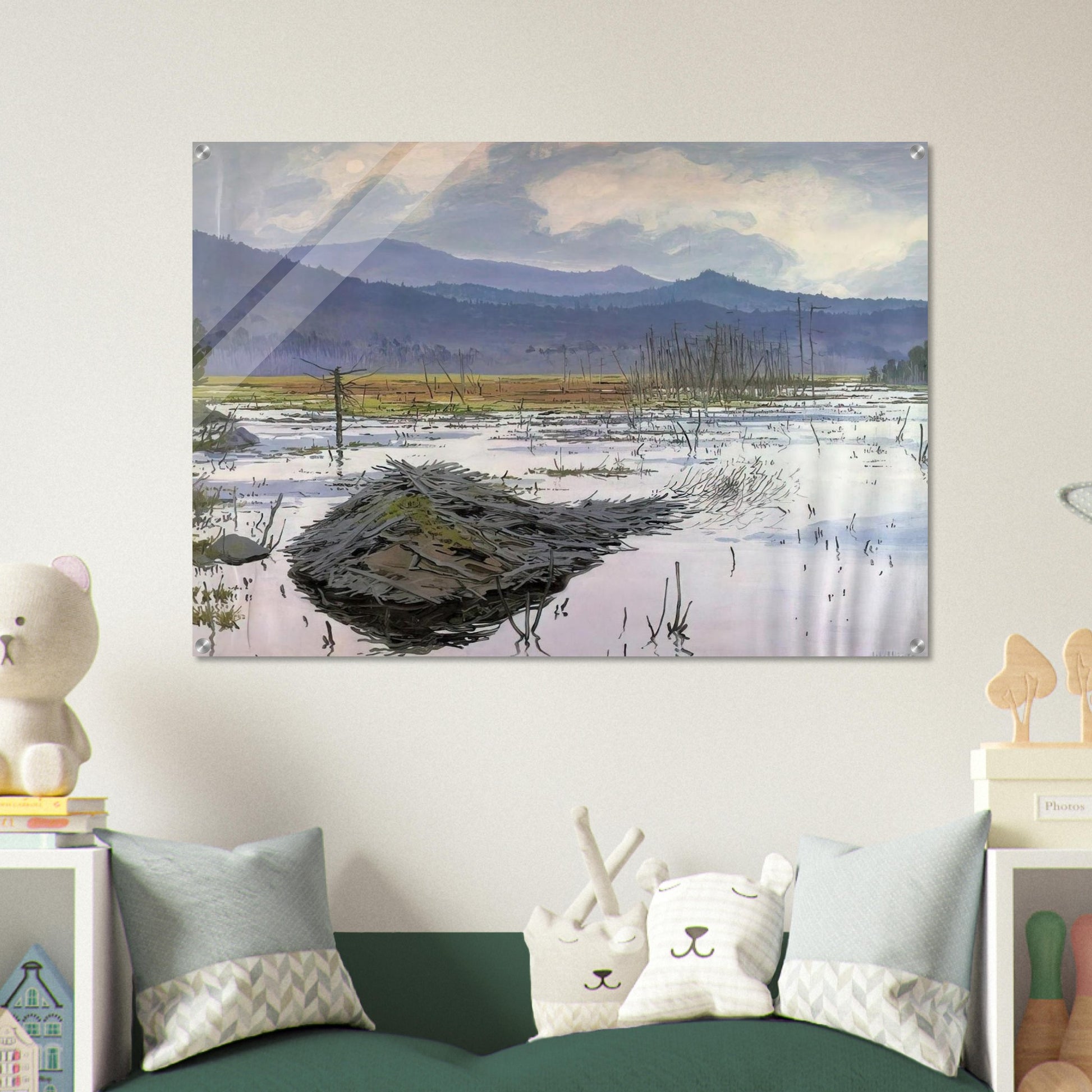 Beaver Pond - 1976 - Neil Welliver Acrylic Print - 70x100 cm / 28x40″ inches | Neil Welliver Wall Art | Neil Welliver Prints