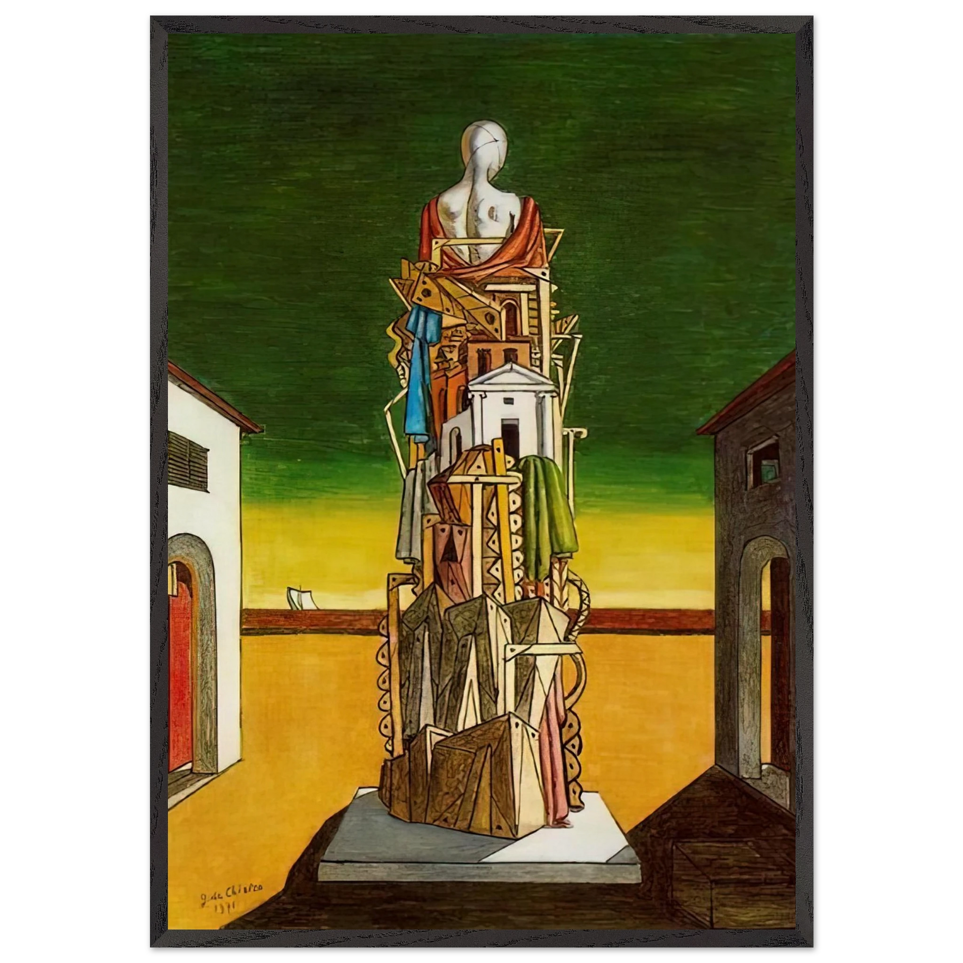 THE GREAT METAPHYSICIAN 1971 - Giorgio de Chirico Framed Art Print – Black Wooden Frame - Default Title - -Framed Art Print