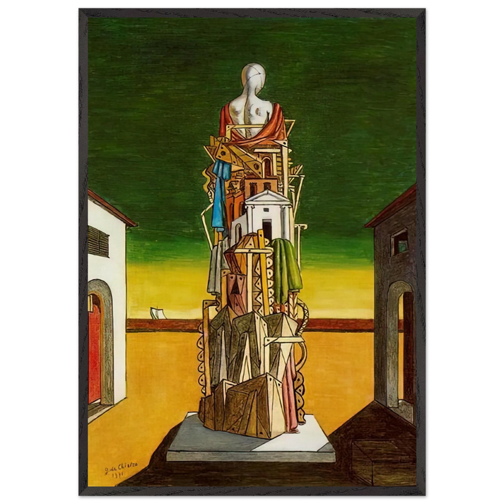 THE GREAT METAPHYSICIAN 1971 - Giorgio de Chirico 70x100 cm / 28x40 inches Framed Art Print – Black Wooden Frame