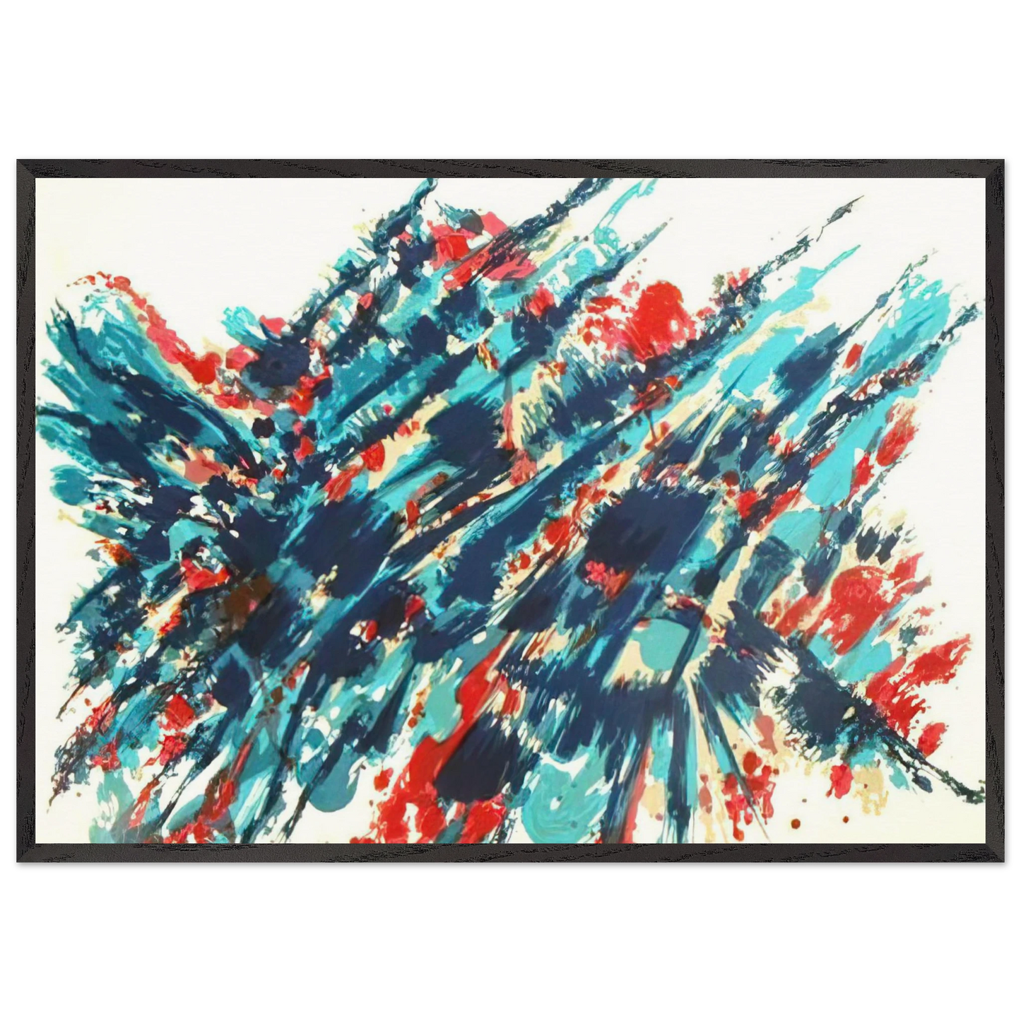 Le Sang et leau - 1978 - Alfred Manessier Framed Art Print – Black Wooden Frame - Default Title - -Framed Art Print