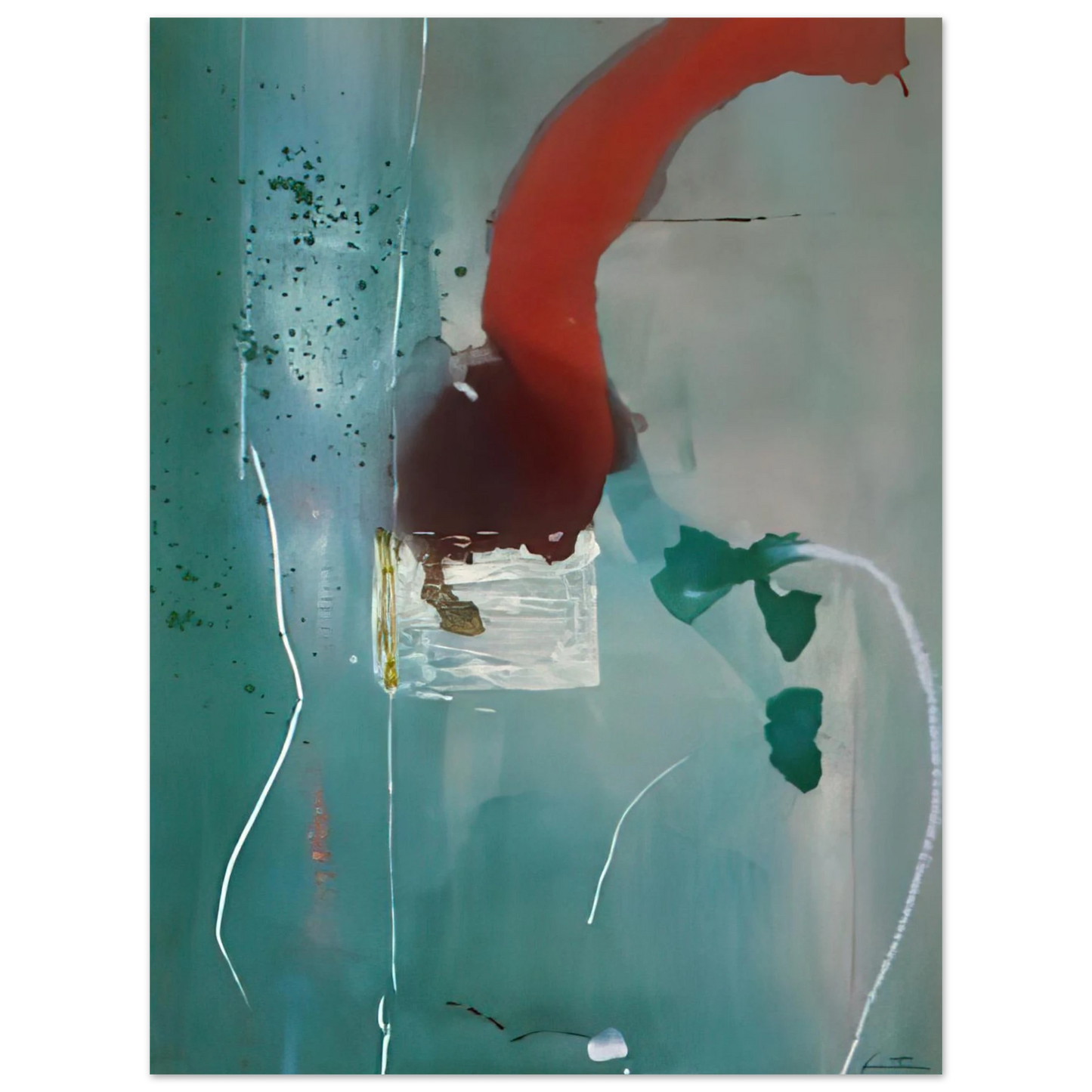 Helen Frankenthaler - Square One - 1985 Wall art - 30x40 cm / 12x16 Inches - Premium Wooden Framed Poster With Fine Art Paper - Wood frame