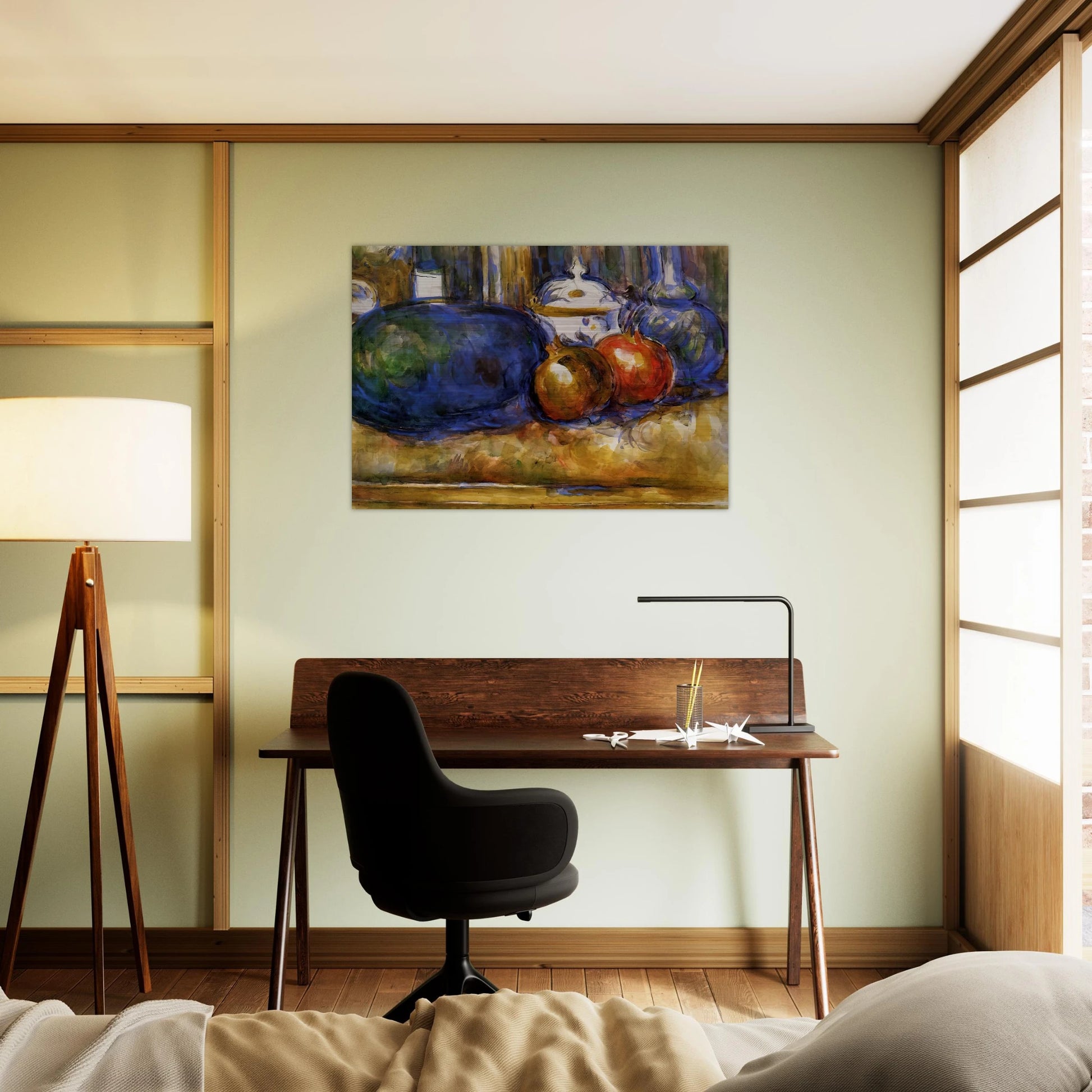 Still Life with Watermelon and Pemegranates - Paul Cézanne Brushed Aluminum Print - 70x100 cm / 28x40 inches | Paul Cézanne Aluminum Print | Paul Cézanne Prints
