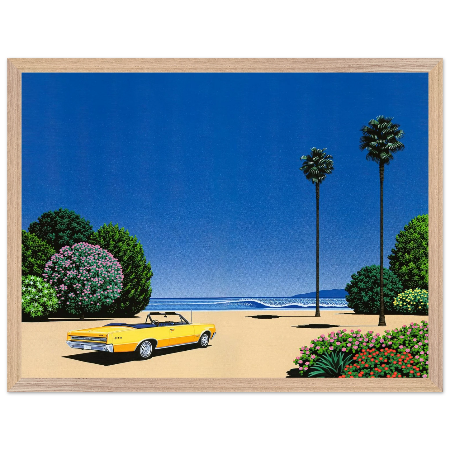 Hiroshi Nagai - Sweet Breeze Alt Coastline at Loverâ€™s Point Wall Art - 30x40 cm / 12x16 inches - Premium Wooden Framed Poster With Fine Art Paper - Wood frame