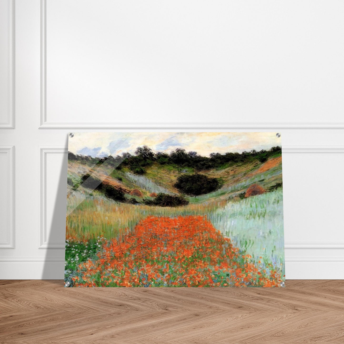 Poppy Field in a Hollow near Giverny - claude monet Acrylic Print - 70x100 cm / 28x40″ inches