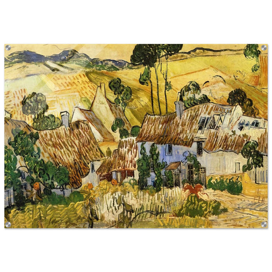 Thatched Houses against a Hill - Vincent van Gogh Acrylic Print - 70x100 cm / 28x40″ inches | Vincent van Gogh Wall Art | Vincent van Gogh Prints