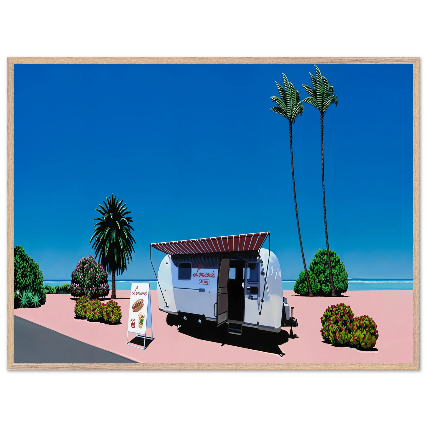 Hiroshi Nagai - Lemson's Beams Wall Art - 30x40 cm / 12x16 inches - Premium Wooden Framed Poster With Fine Art Paper - White frame