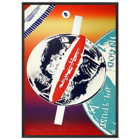 Spinning Faces in Space - James Rosenquist Framed Art Print – Black Wooden Frame - Default Title - -Framed Art Print