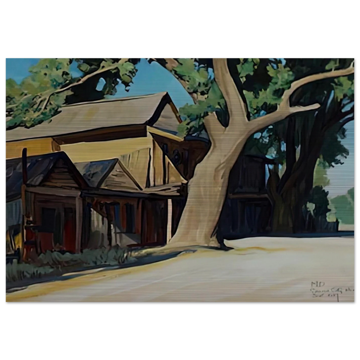 OLD CHINATOWN CARSON CITY NEVADA 1937 - Maynard Dixon Brushed Aluminum Print - 70x100 cm / 28x40 inches | Maynard Dixon Aluminum Print | Maynard Dixon Prints