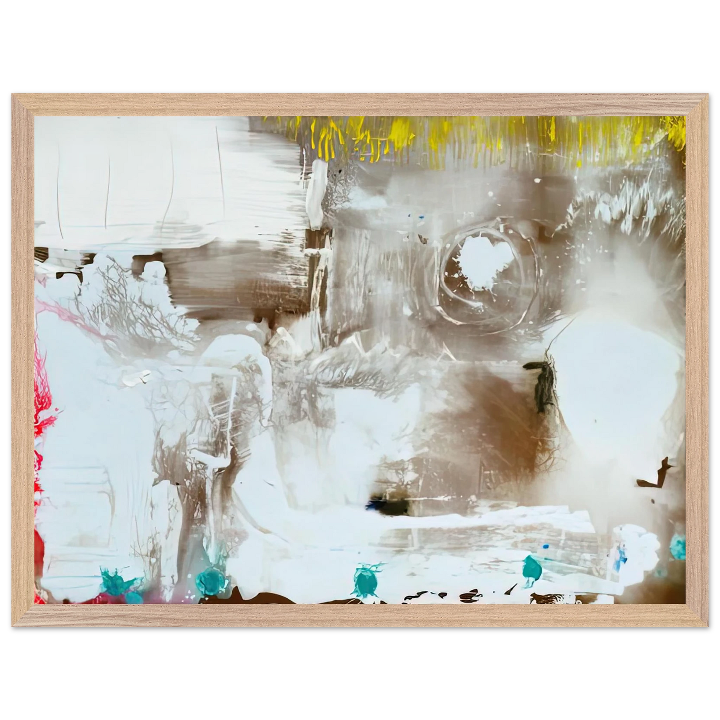 Helen Frankenthaler - Arctic Thaw, 1990- Wall Art - 30x40 cm / 12x16 inches - Premium Wooden Framed Poster With Fine Art Paper - White frame