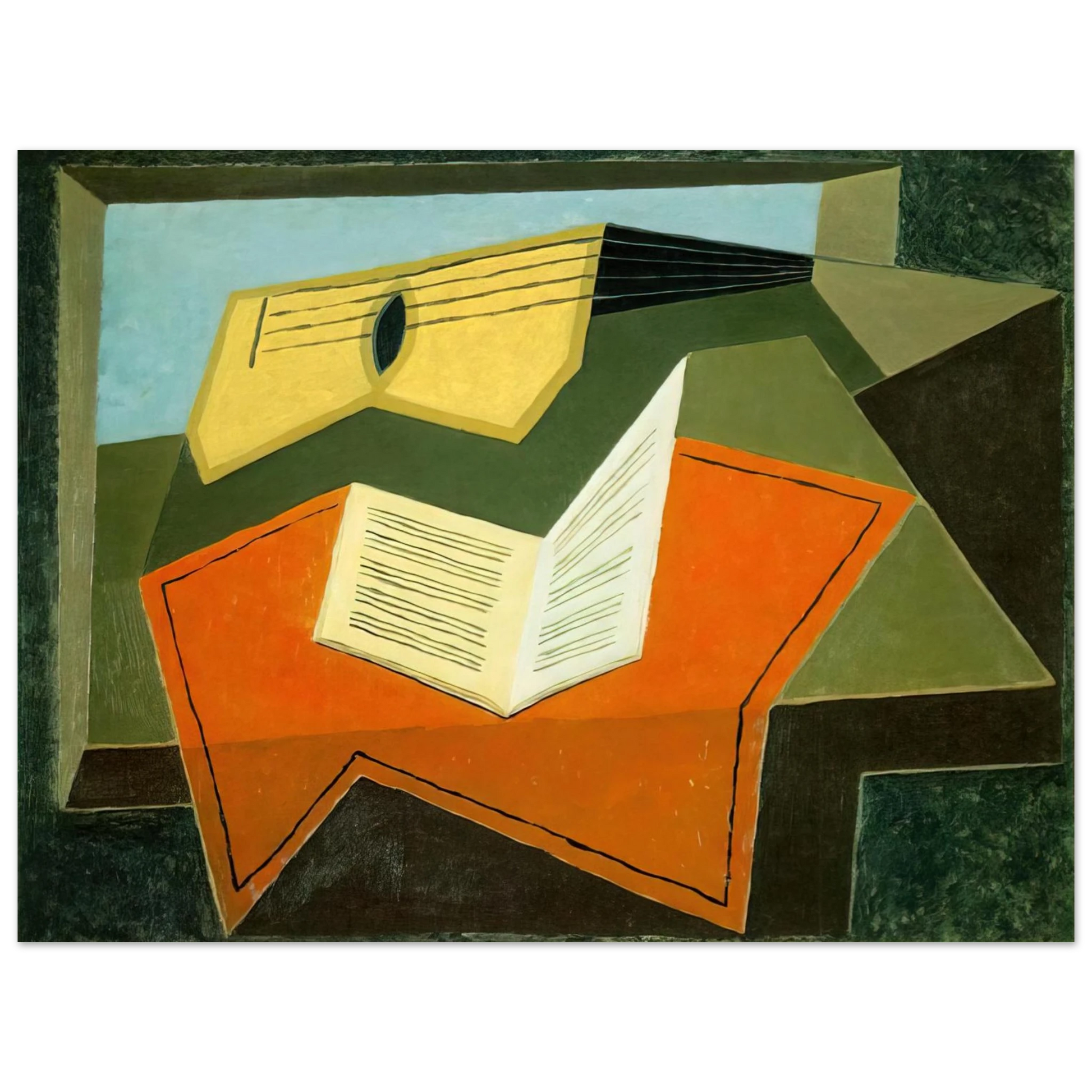 Juan Gris - GUITAR AND MUSIC PAPER 1927 Fine Art Poster - Default Title