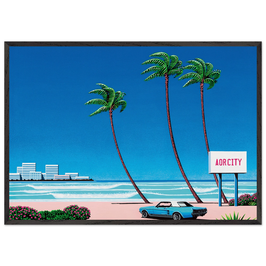 Light Mellow Sealine N2 - Hiroshi Nagai Framed Art Print – Black Wooden Frame - Default Title - -Framed Art Print