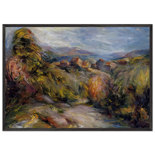 The Hills of Cagnes - Pierre-Auguste Renoir 70x100 cm / 28x40 inches Framed Art Print – Black Wooden Frame