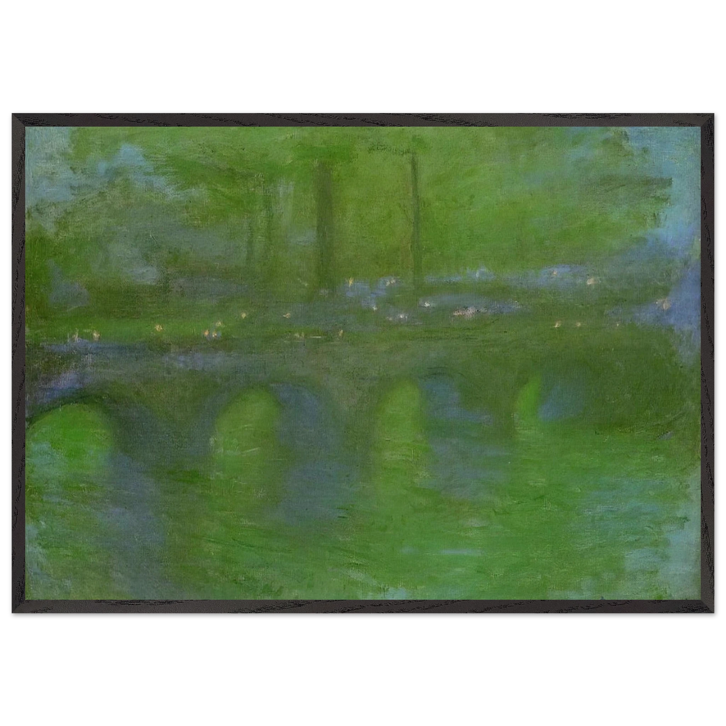 Waterloo Bridge Dawn - claude monet Framed Art Print – Black Wooden Frame - Default Title - -Framed Art Print