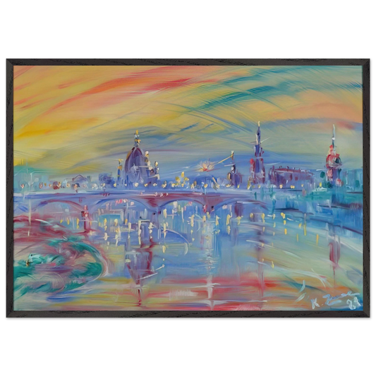 View of Rome and the Tiber - Konrad Zuse Framed Art Print – Black Wooden Frame - Default Title - -Framed Art Print