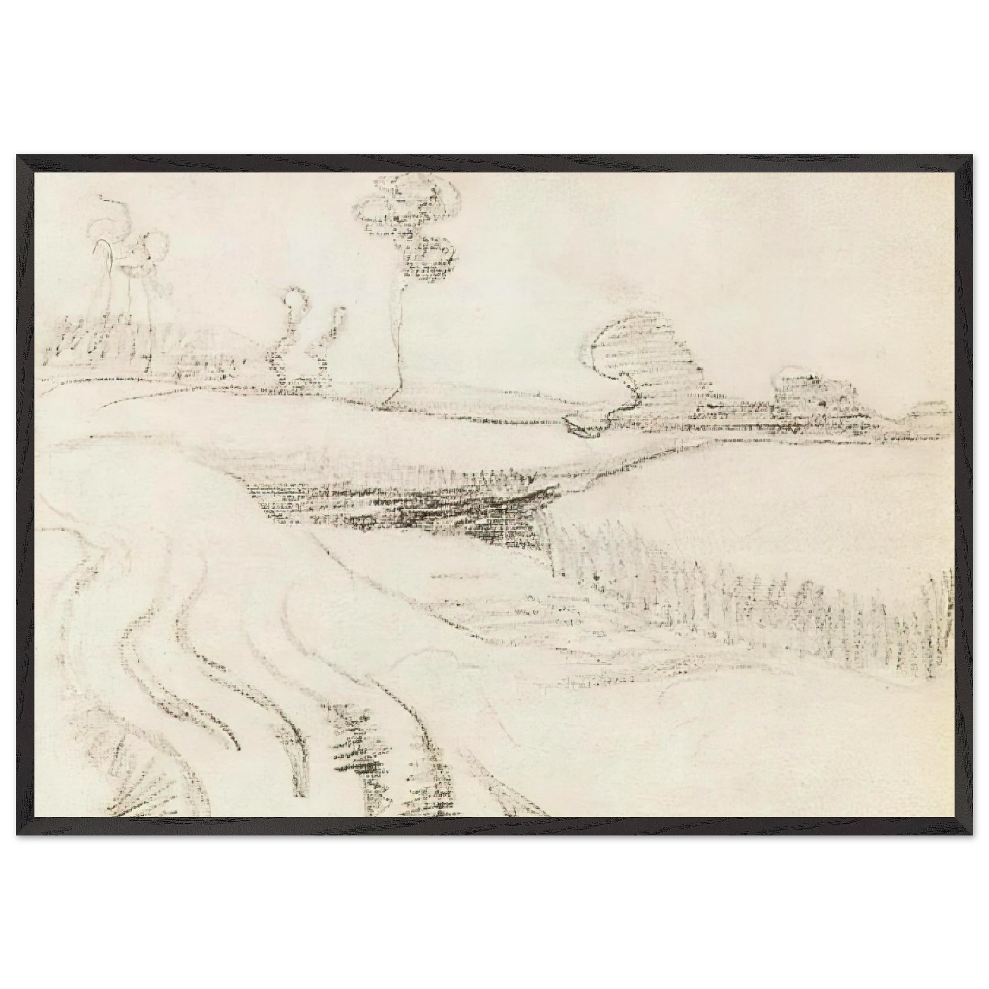 Little Stream Surrounded by Bushes - Vincent van Gogh Framed Art Print – Black Wooden Frame - Default Title - -Framed Art Print