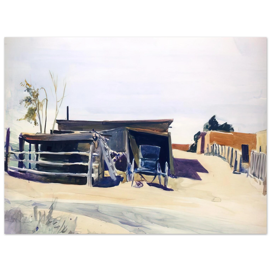 Edward Hopper - Adobes and Shed, New Mexico Fine Art Poster - 13x18 cm / 5x7 inches