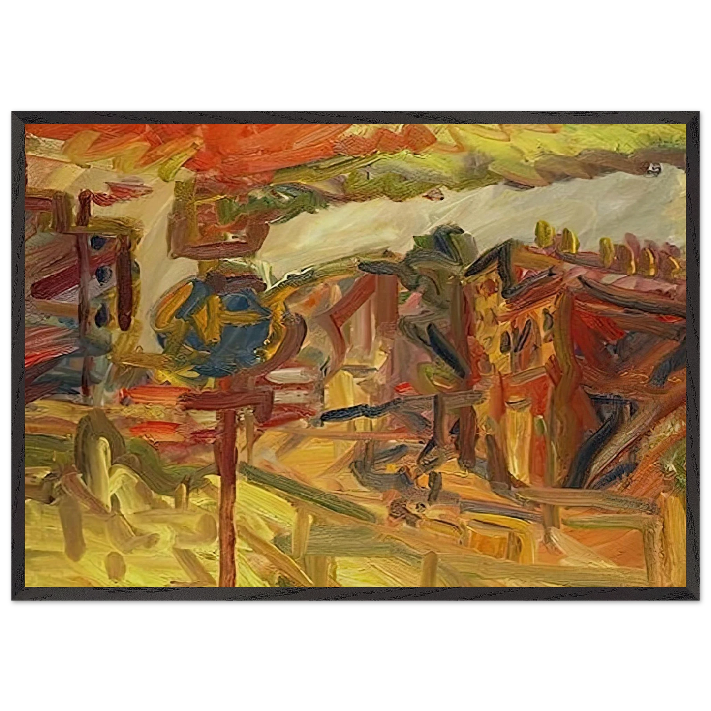 THE AWNING - Frank Auerbach Framed Art Print – Black Wooden Frame - Default Title - -Framed Art Print