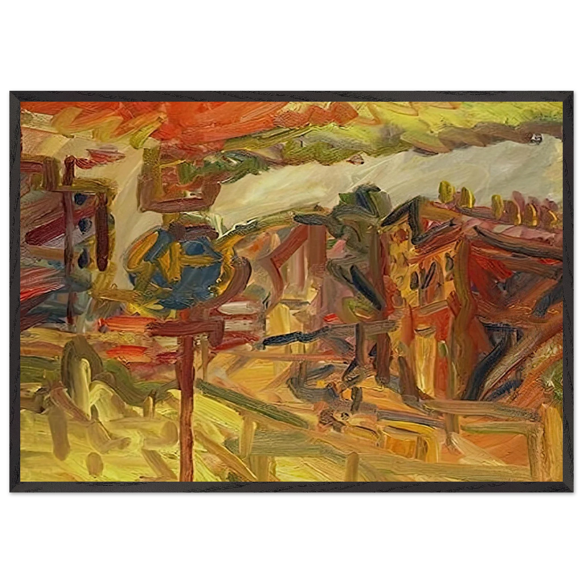 THE AWNING - Frank Auerbach Framed Art Print – Black Wooden Frame - Default Title - -Framed Art Print