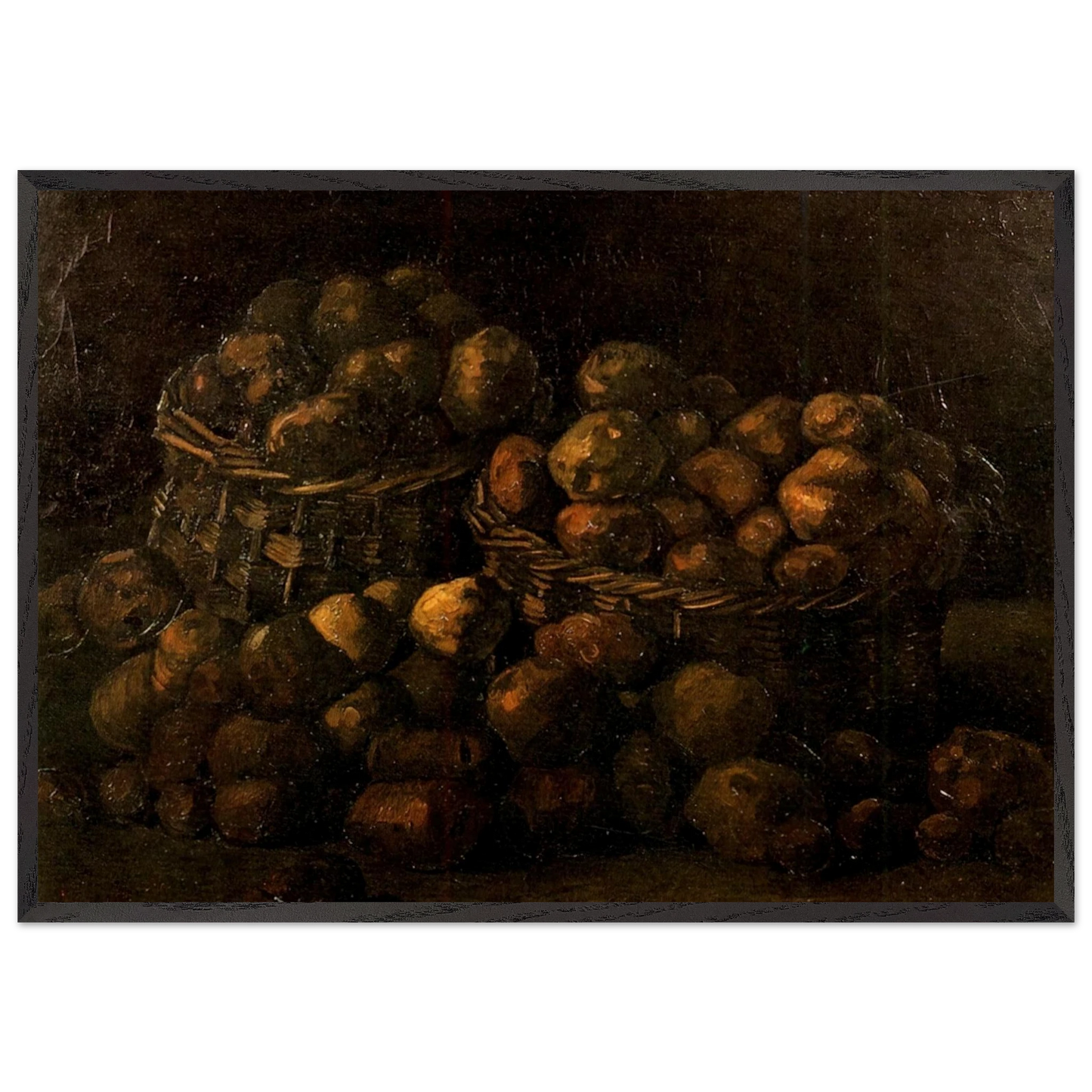 Baskets of Potatoes - Vincent van Gogh Framed Art Print – Black Wooden Frame - Default Title - -Framed Art Print