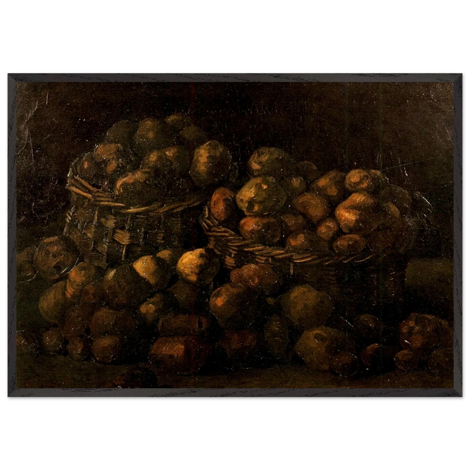 Baskets of Potatoes - Vincent van Gogh Framed Art Print – Black Wooden Frame - Default Title - -Framed Art Print