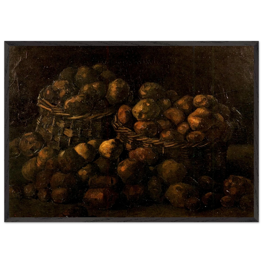 Baskets of Potatoes - Vincent van Gogh 70x100 cm / 28x40 inches Framed Art Print – Black Wooden Frame