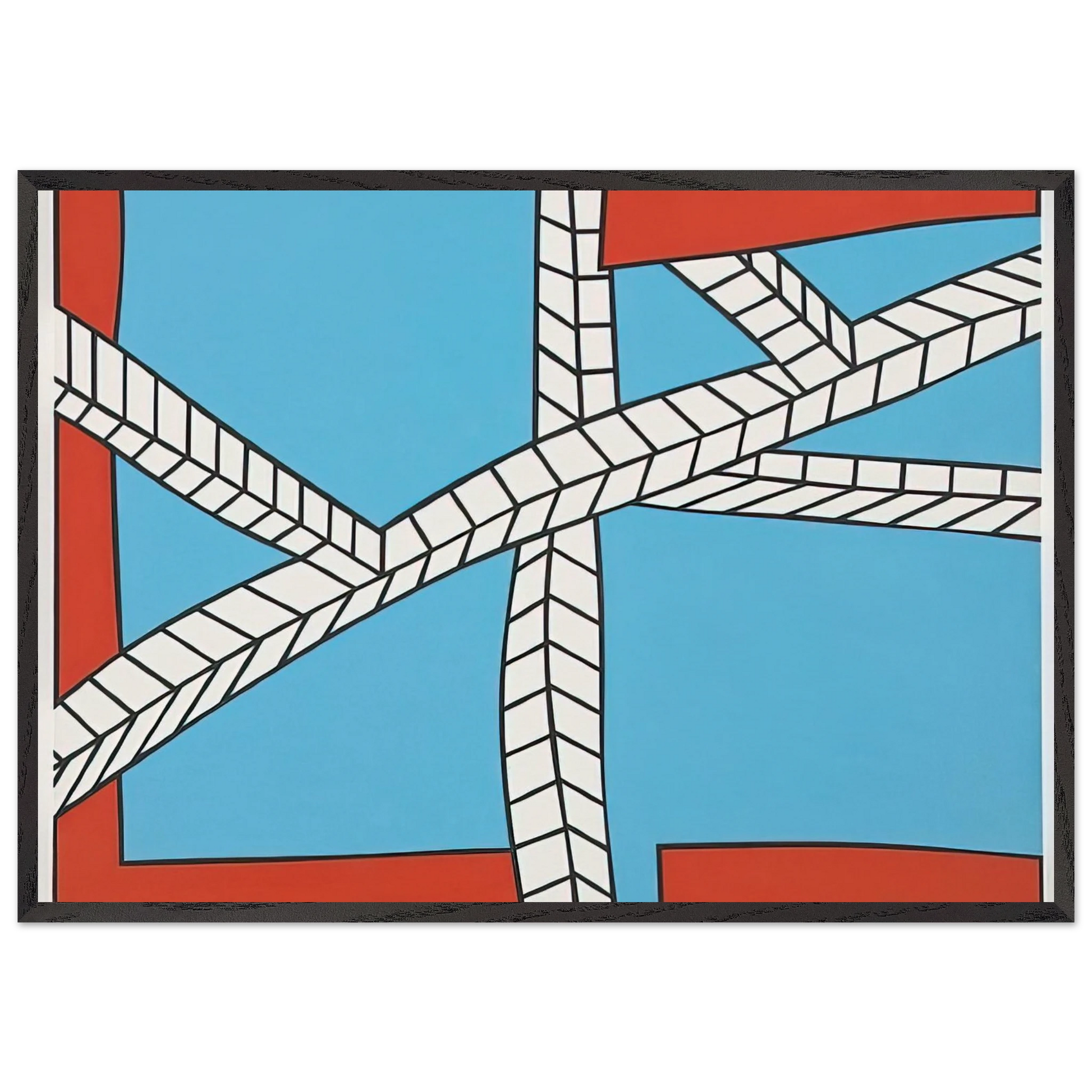 Skyscape II - 1988 - Nicholas Krushenick Framed Art Print – Black Wooden Frame - Default Title - -Framed Art Print