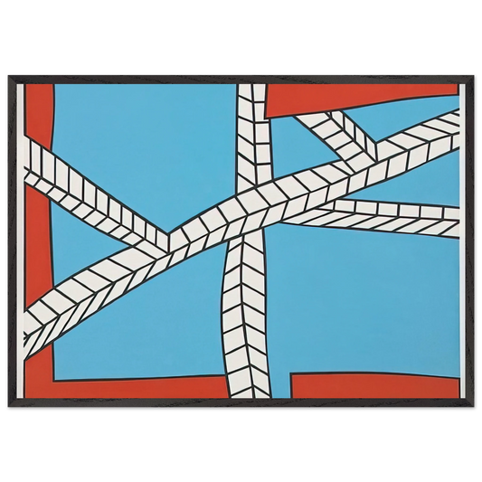 Skyscape II - 1988 - Nicholas Krushenick Framed Art Print – Black Wooden Frame - Default Title - -Framed Art Print