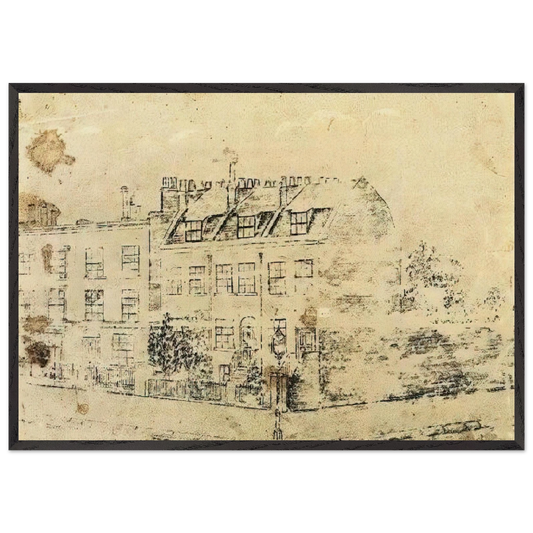 Vincents Boarding House in Hackford Road Brixton London - Vincent van Gogh Framed Art Print – Black Wooden Frame - Default Title - -Framed Art Print